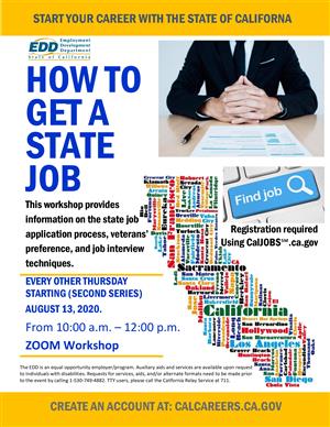 How to get a state job workshop every other Thursday  